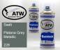 Preview: Saab, Platana Grey Metallic, 228: 400ml Sprühdose + 400ml Klarlack - Set, von ATW Autoteile West.